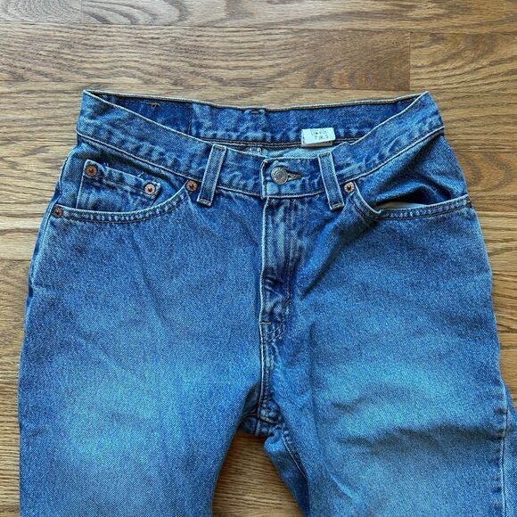 VINTAGE LEVIS 517 BOOT CUT LOW RISE DENIM JEANS SZ 7 JR - Picture 8 of 9